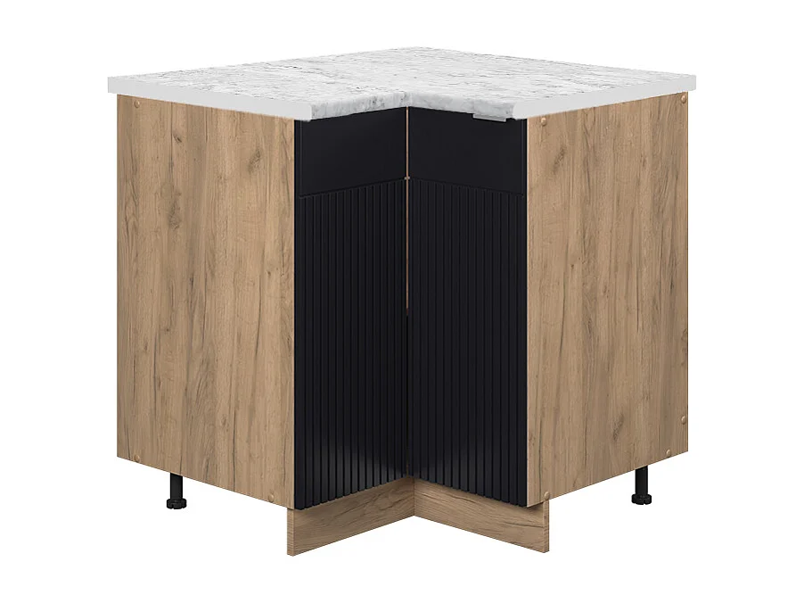 Eckunterschrank schwarz gestreift 80.5x60x82 fame-line