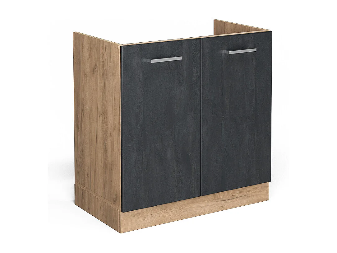 Armario bajo para fregadero hormigón negro 80x46x81.6 r-line