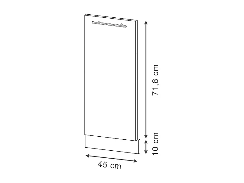 Façade de lave-vaisselle anthracite haute brillance 45x1.6x81.8 fame-line