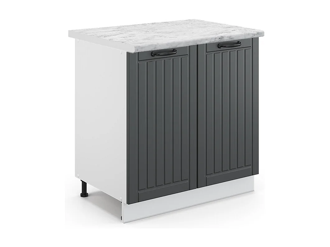 Meuble bas sous-évier anthracite campagne 80x60x82 fame-line