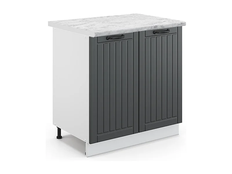 Meuble bas sous-évier anthracite campagne 80x60x82 fame-line