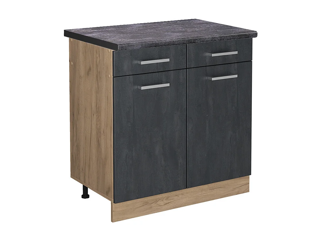 Meuble cuisine béton noir 80x60x81.6 r-line