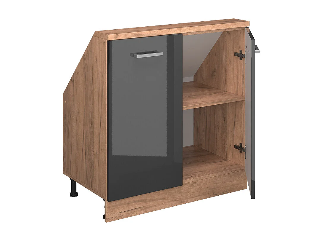 Meuble sous pente anthracite haute brillance 80x46x81.6 r-line