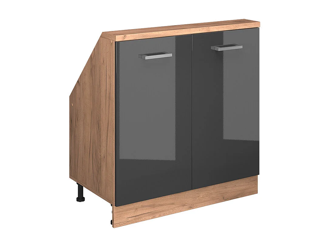 Köksskåp för sluttande tak antracit högblank 80x46x81.6 r-line