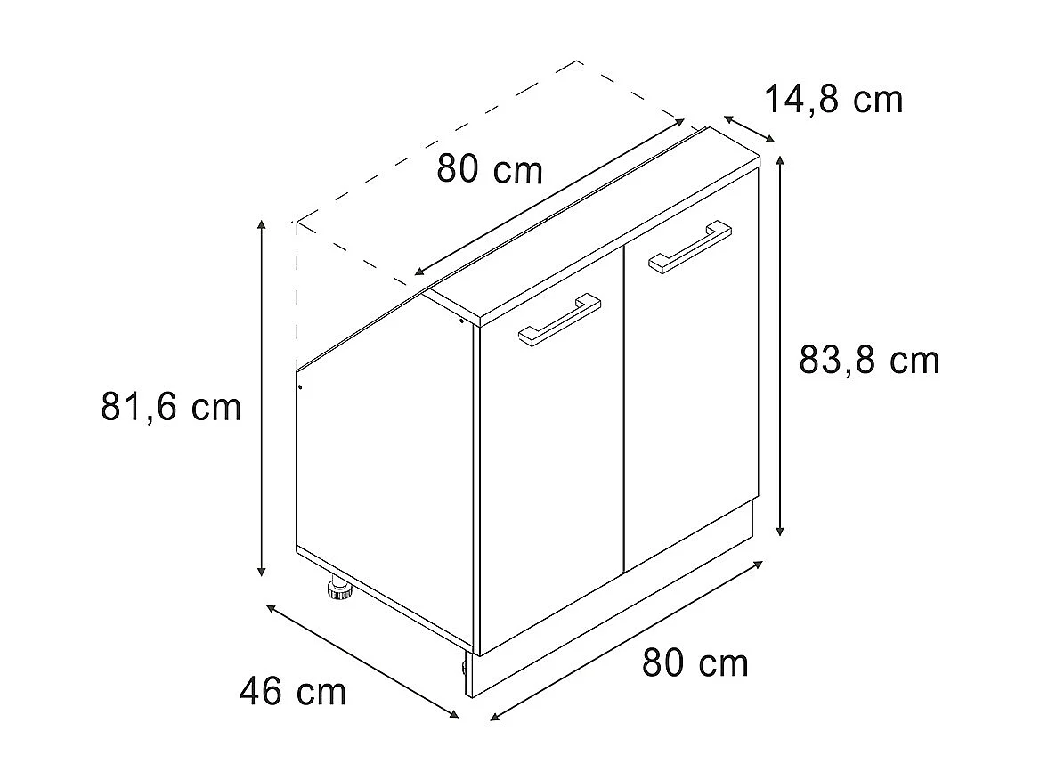 Köksskåp för sluttande tak antracit högblank 80x46x81.6 r-line