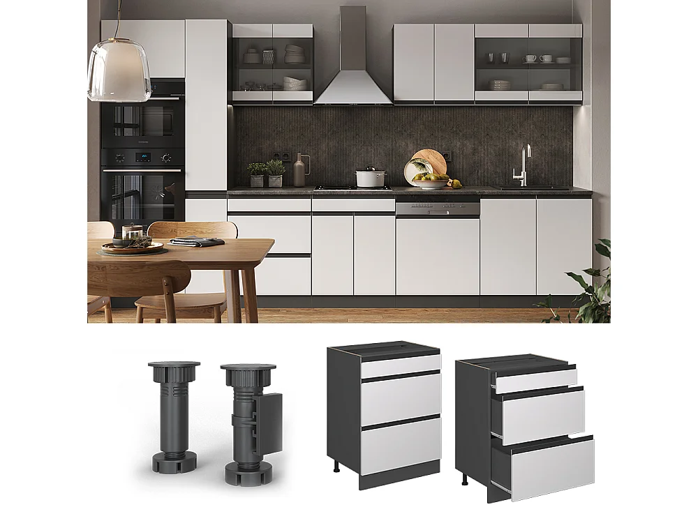 Meuble cuisine blanc 60x46x81.6 r-line