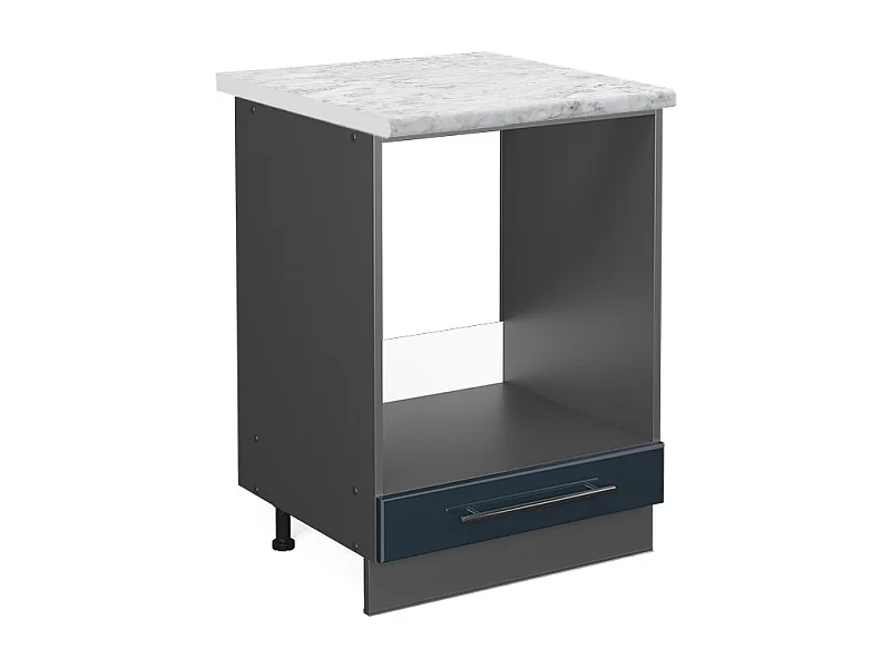 Meuble pour four bleu foncé brillant 60x60x82 fame-line