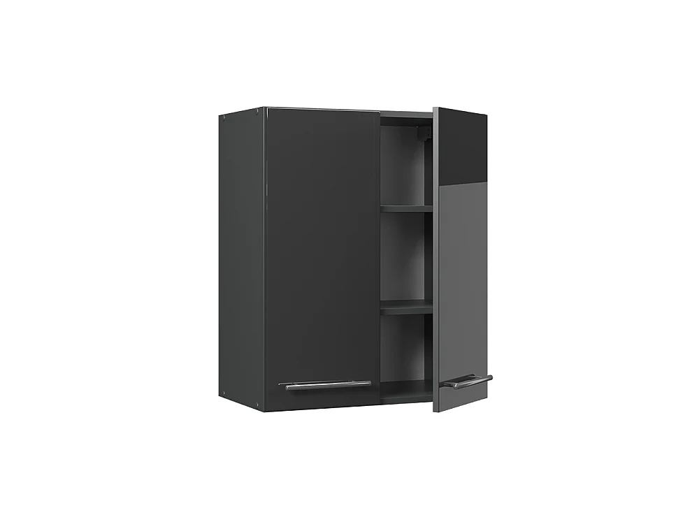 Elément haut de cuisine anthracite haute brillance 60x34.1x72 fame-line