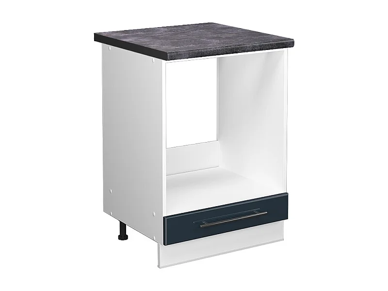 Meuble pour four bleu foncé brillant 60x60x82 fame-line