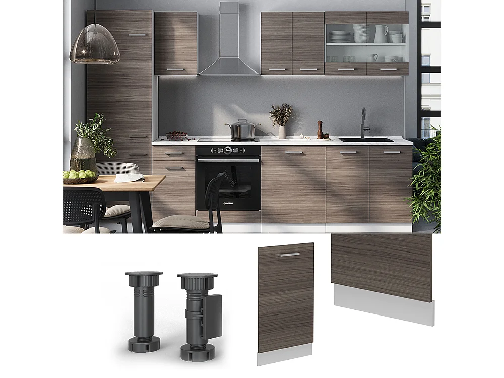 Façade de lave-vaisselle gris noble 45x1.6x81.8 r-line