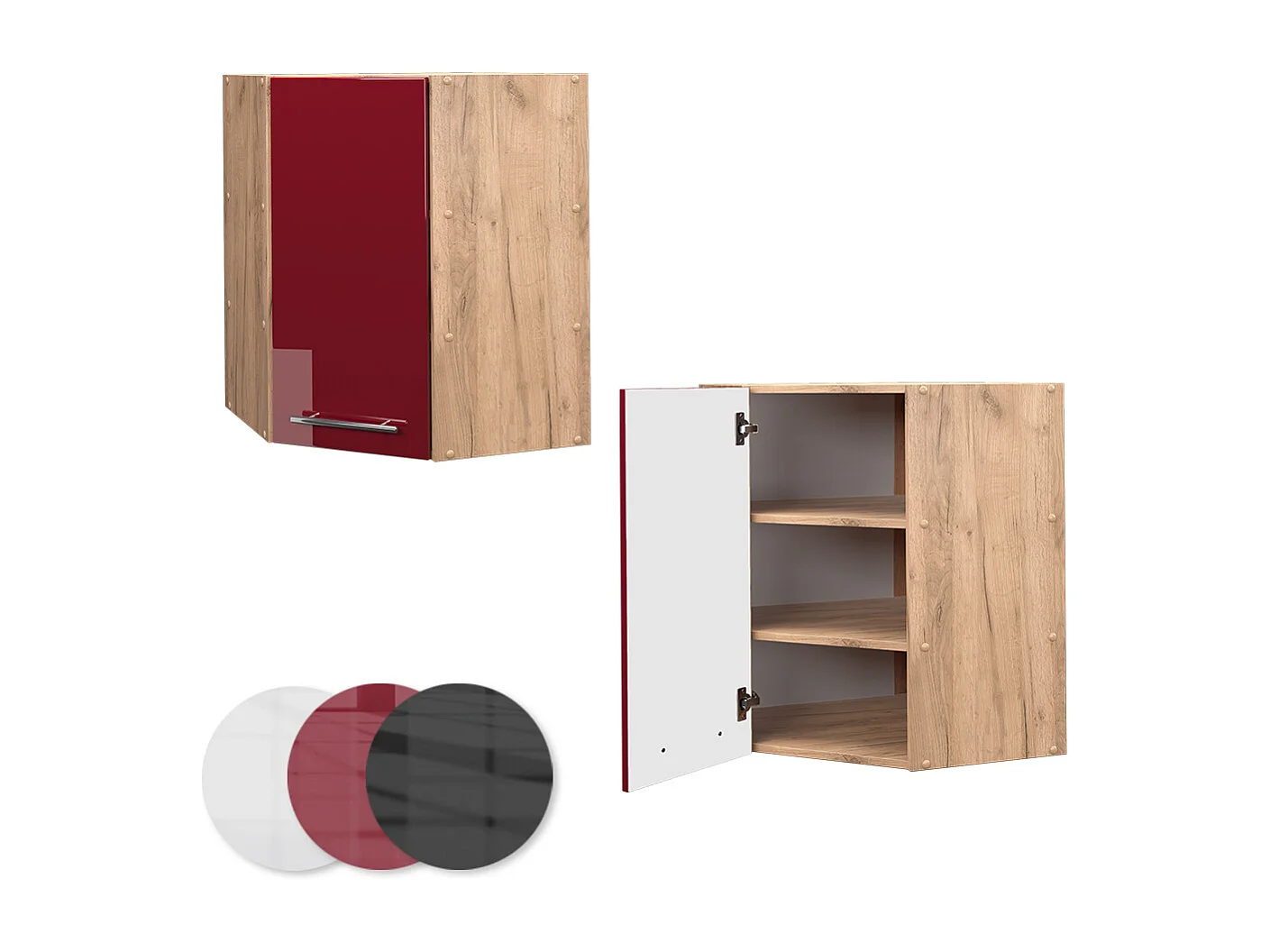 Eckhängeschrank bordeaux hochglanz 57x34.1x72 fame-line
