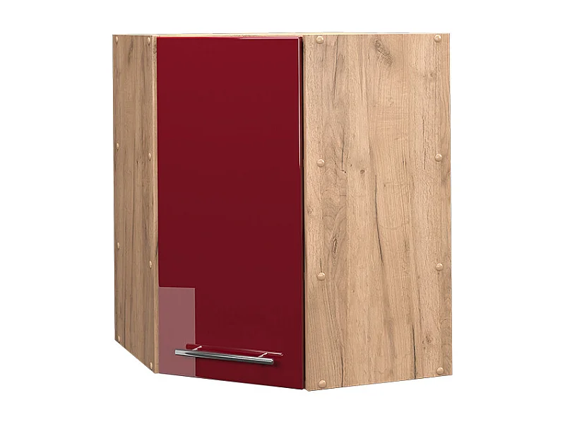 Elément haut de cuisine rouge bordeaux haute brillance 57x34.1x72 fame-line