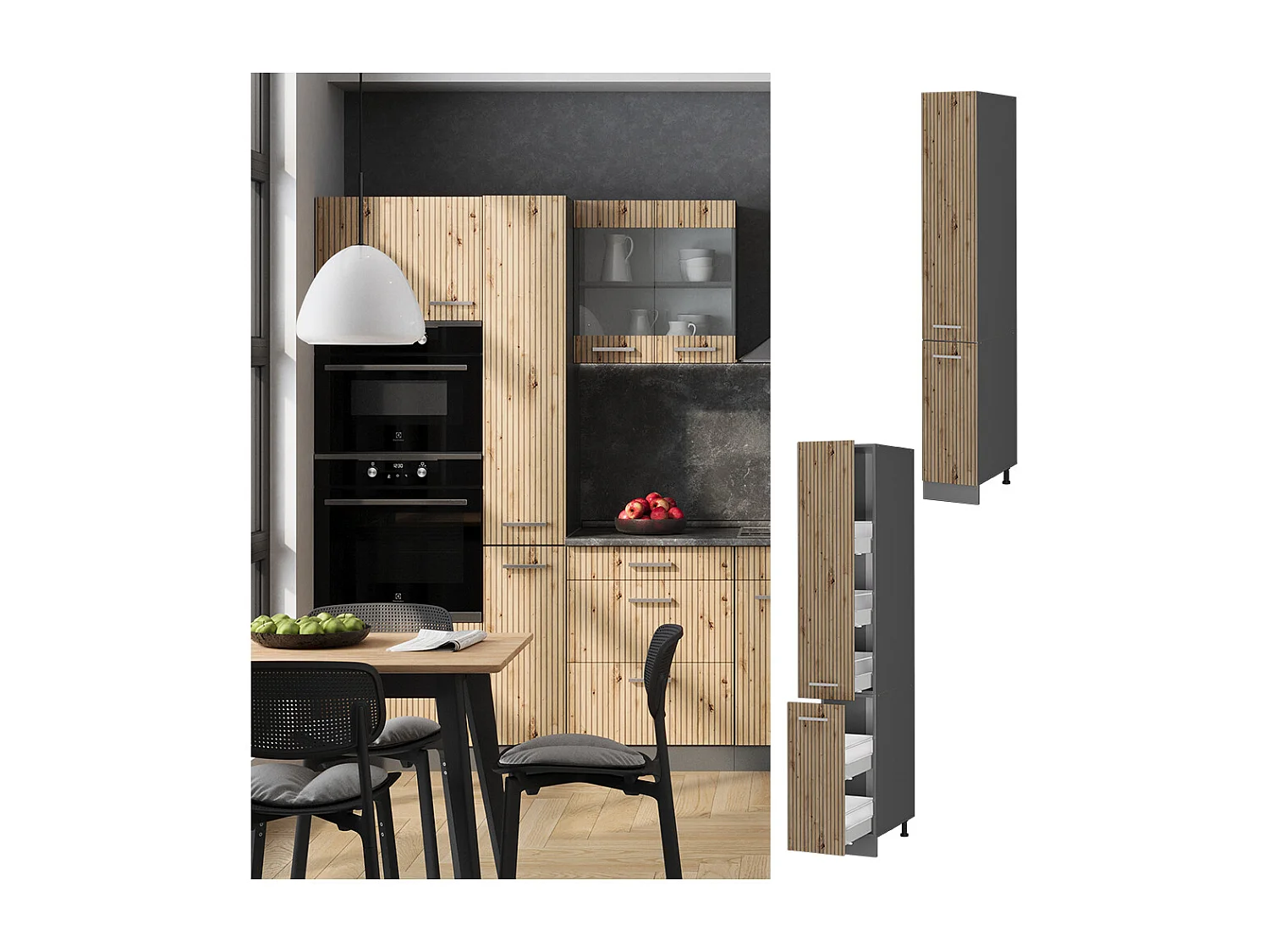 Meuble haute de cuisine chêne artisan 30x57.2x206.8 r-line