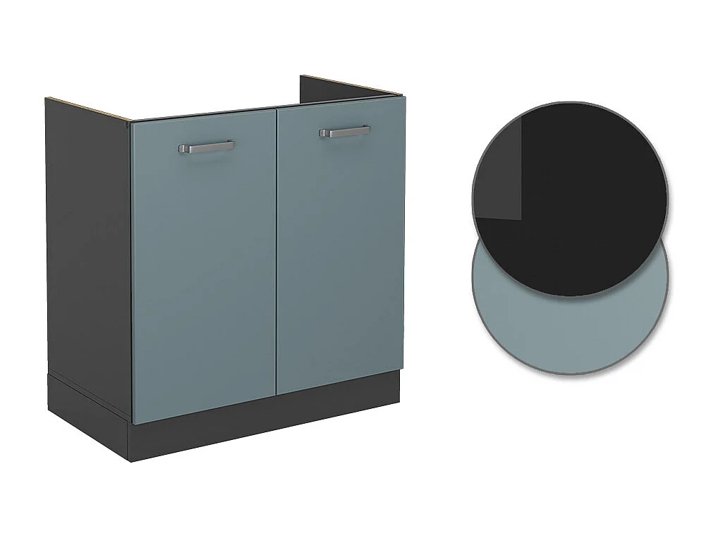 Mobile lavello cucina grigio-blu 80x60x81.6 r-line