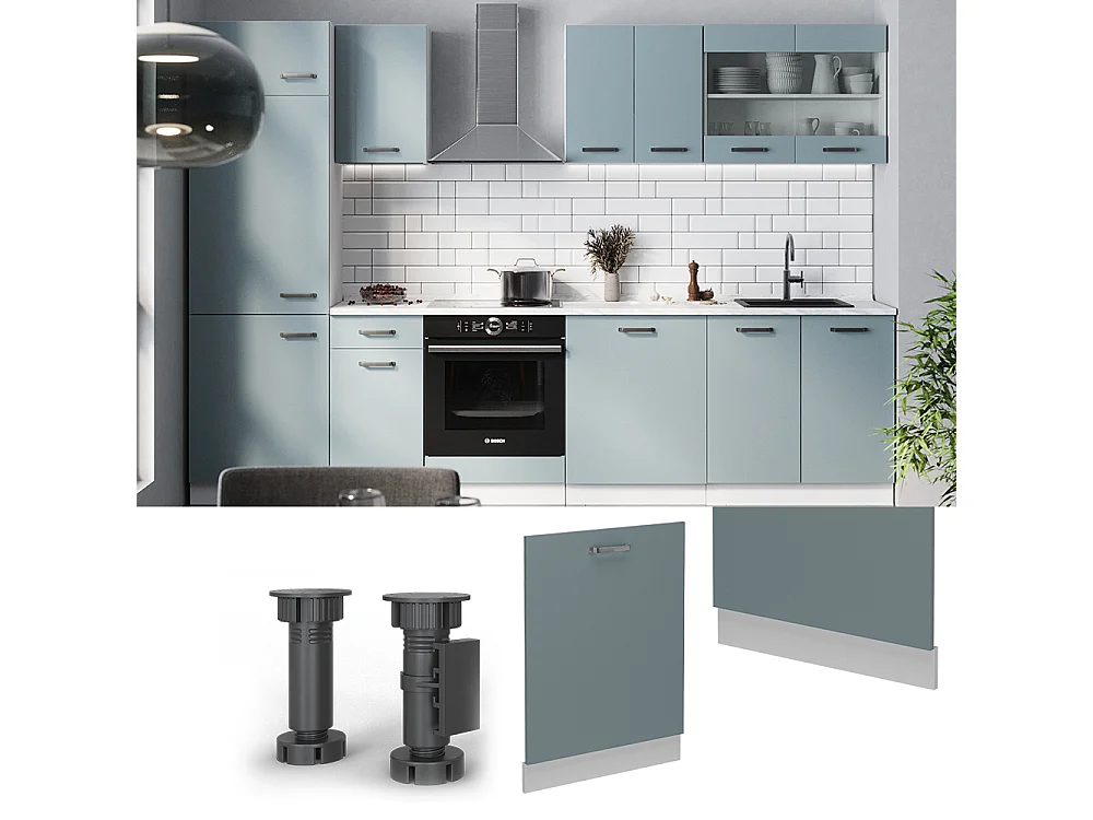 Pannello frontale della lavastoviglie grigio-blu 60x1.6x81.8 r-line