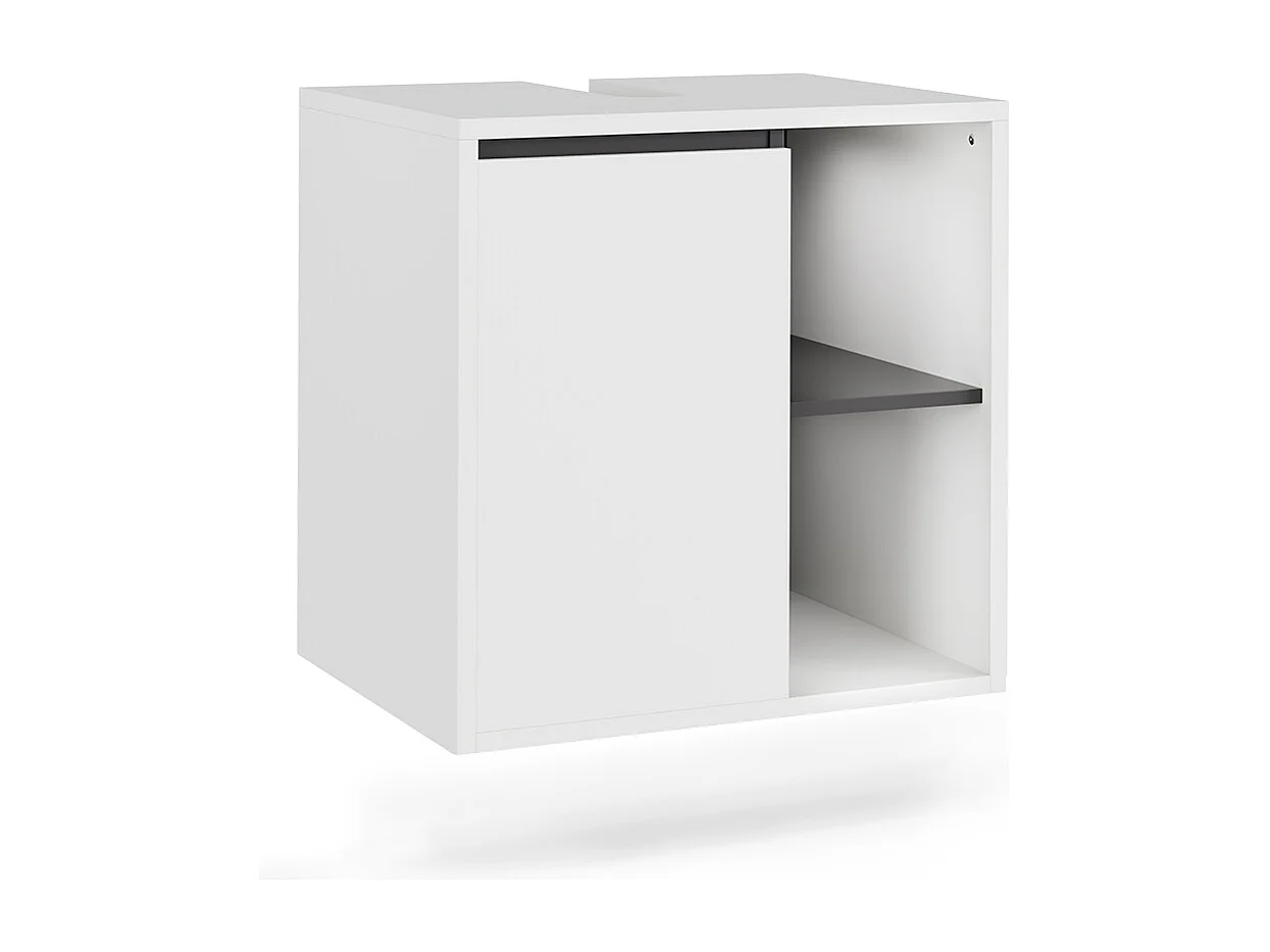 Mobiletto per lavabo bianco/grigio 60x46x60 viola