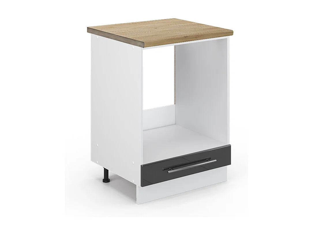 Armario para horno empotrado antracita alto brillo 60x60x82 fame-line