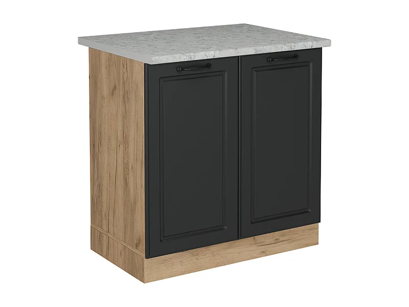 Meuble bas sous-évier anthracite campagne 80x60x81.6 r-line