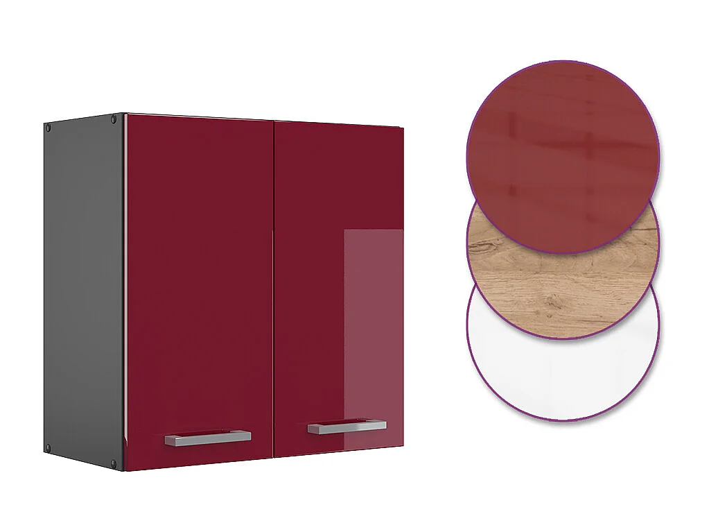 Hängeschrank rot hochglanz 60x31x60 r-line