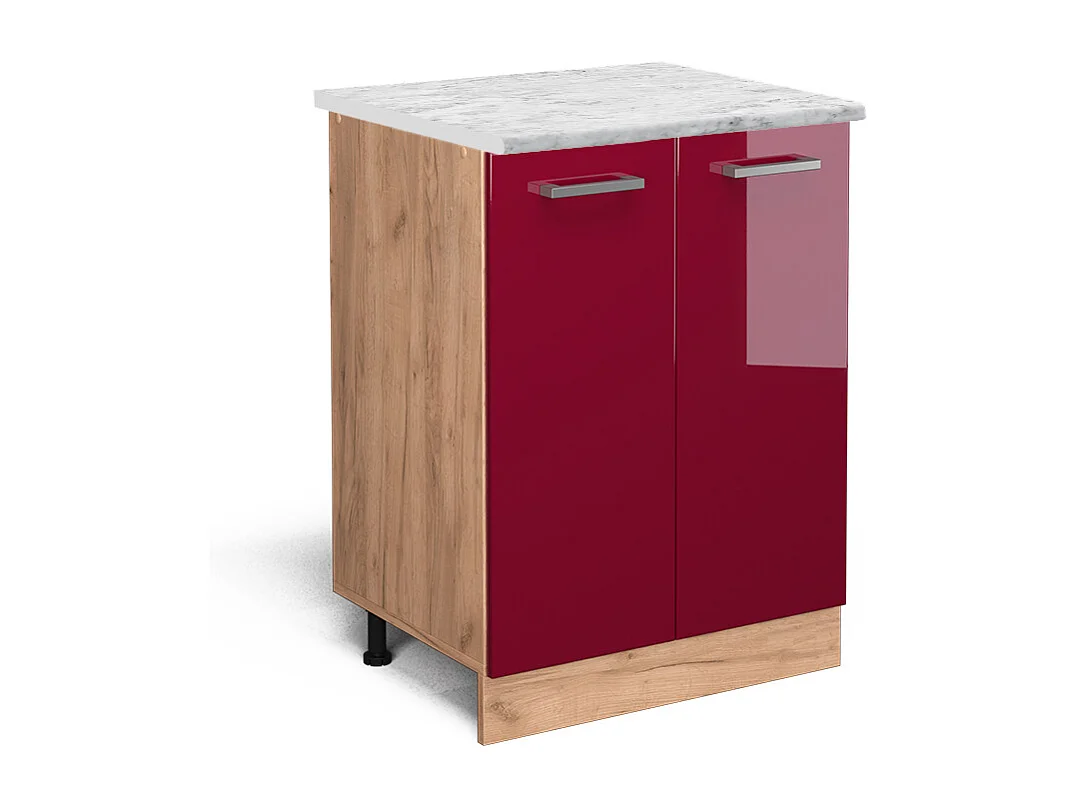 Mueble bajo de cocina rojo de alto brillo 60x60x81.6 r-line