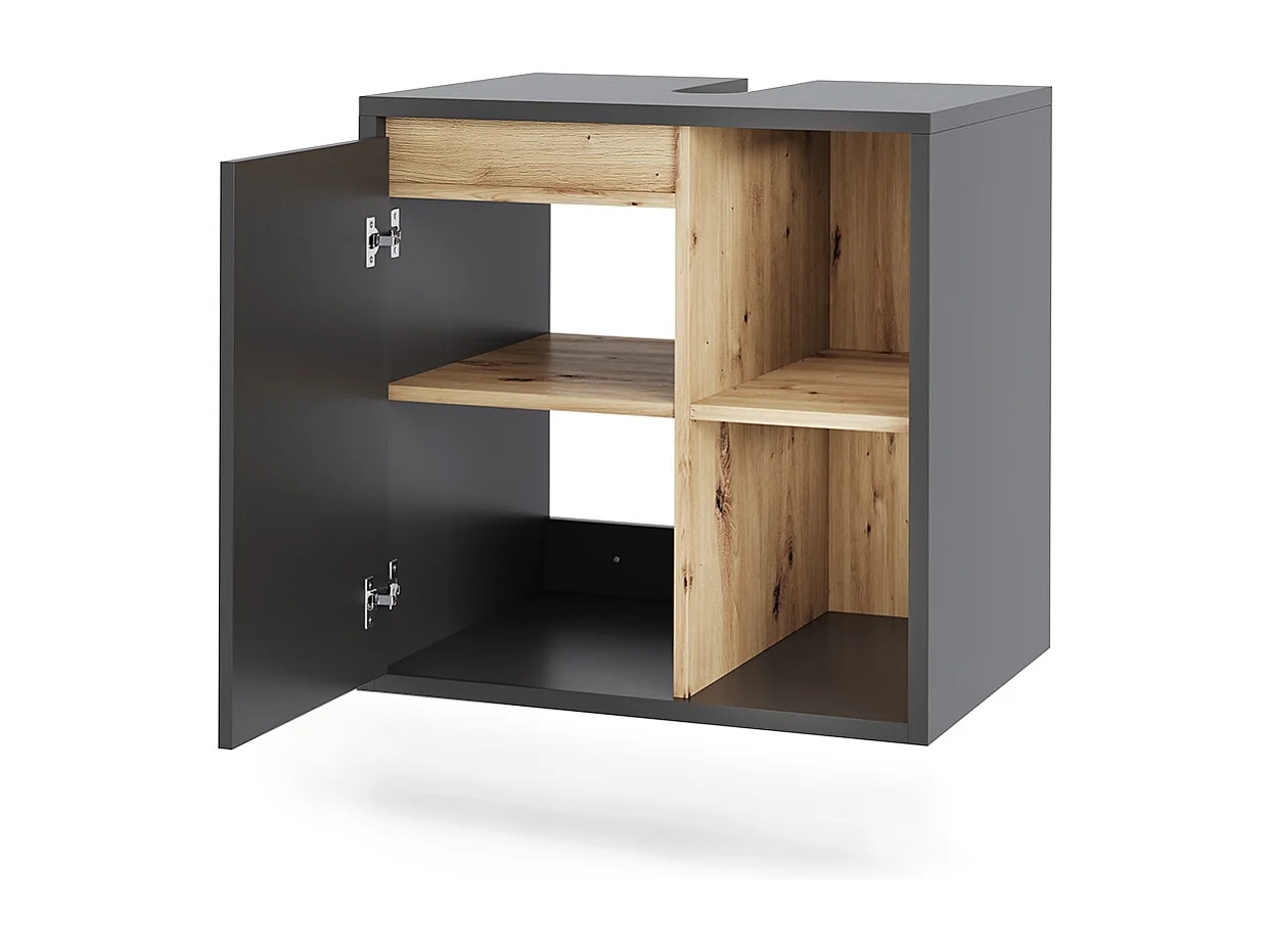 Meuble sous lavabo gris/artisan 60x46x60 viola