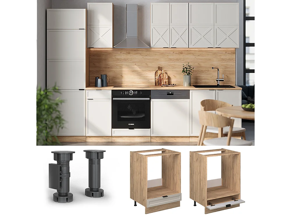 Ovenombouwkast grijsbeige 60x60x82 fame-line