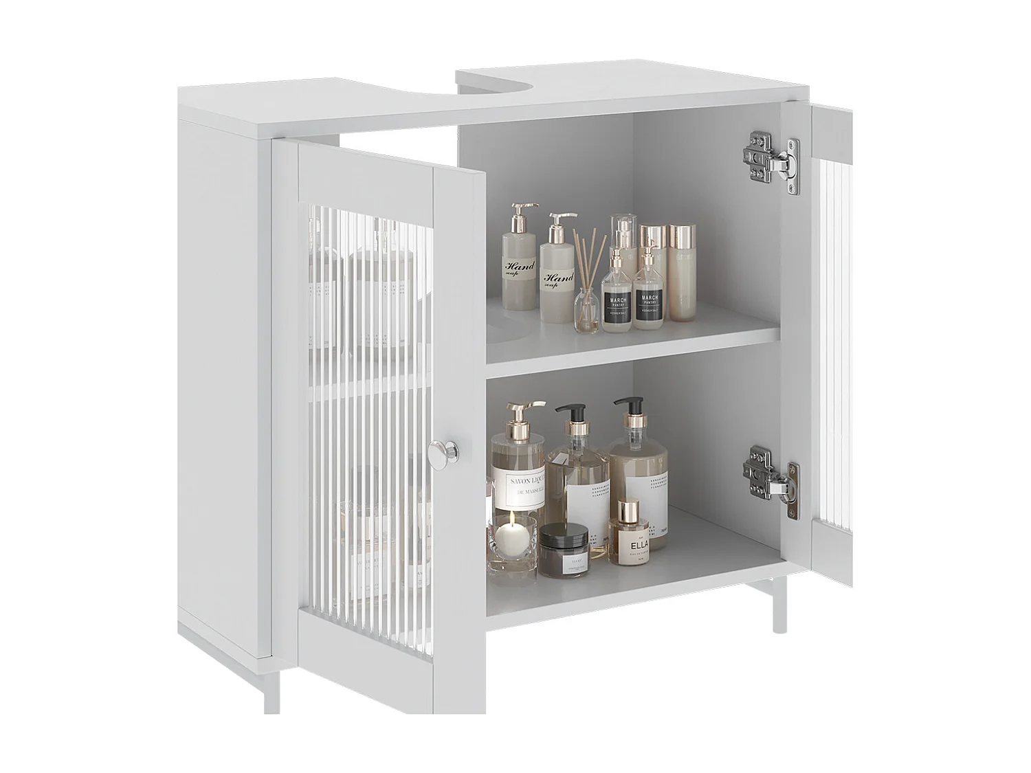 Meuble sous lavabo blanc 60x30x58 malte