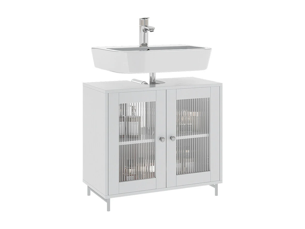 Meuble sous lavabo blanc 60x30x58 malte