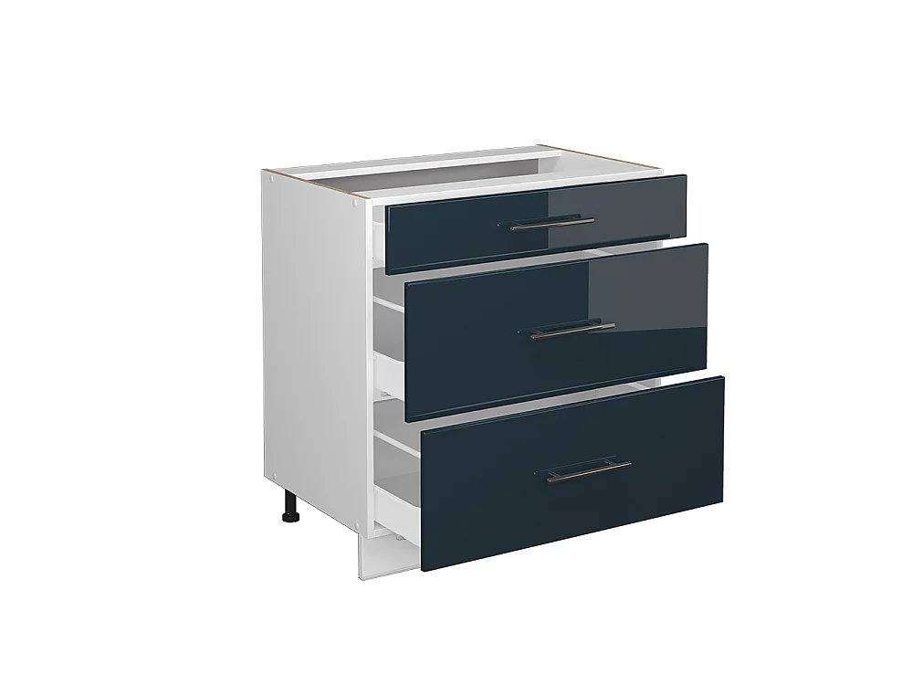 Mobiletto base per cucina blu scuro lucido 80x51.6x82 fame-line