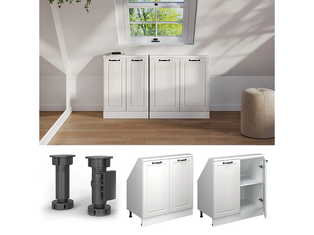 Kitchen cabinet for sloping roofs white country house 80x46x81.6 r-line