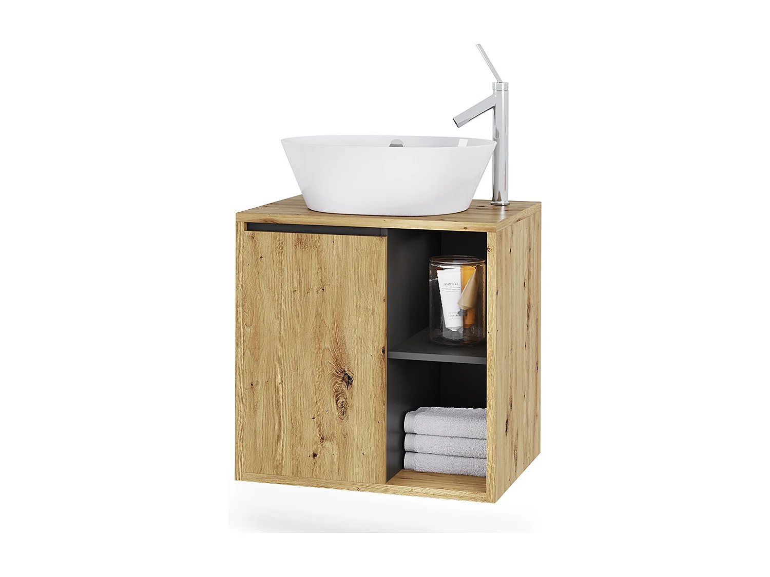 Meuble sous lavabo artisan/gris 60x46x60 viola