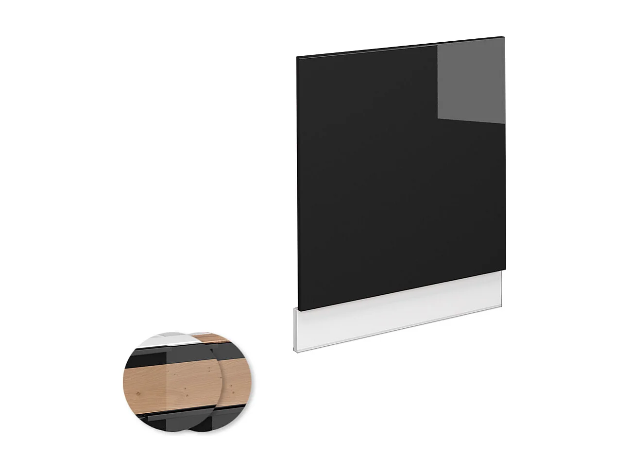 Panel frontal roble negro alto brillo 60x1.6x67.4 fame-line