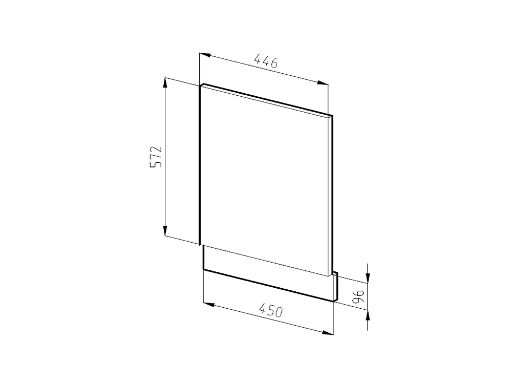 Frontblende edelgrau 45x1.6x57.2 r-line