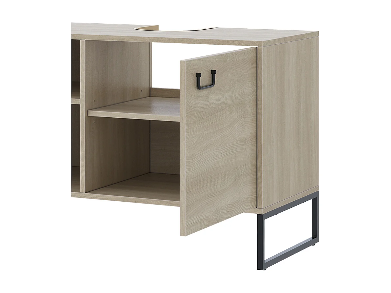 Waschbeckenunterschrank eiche/schwarz 80x45.5x60 vionna