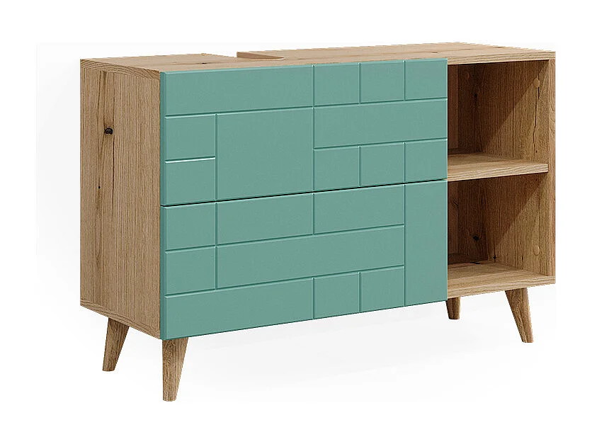 Mueble bajo lavabo verde menta 90x32.6x59 rudi
