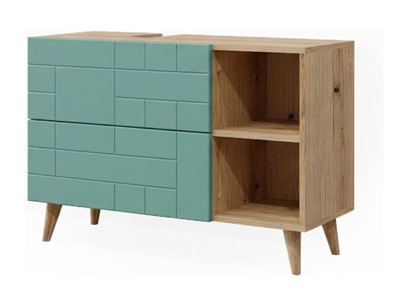 Mobile sottolavabo per bagno verde menta 90x32.6x59 rudi