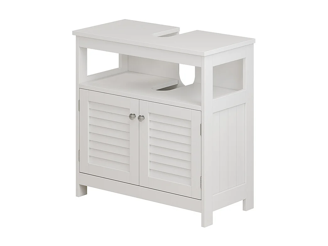 Meuble vasque simple blanc 60x30x60 riad