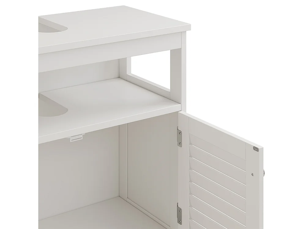 Meuble vasque simple blanc 60x30x60 riad