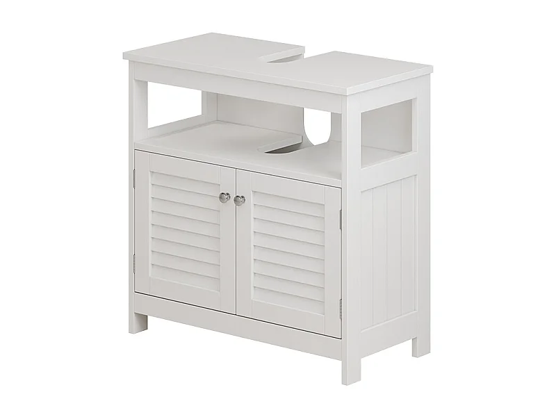 Meuble vasque simple blanc 60x30x60 riad