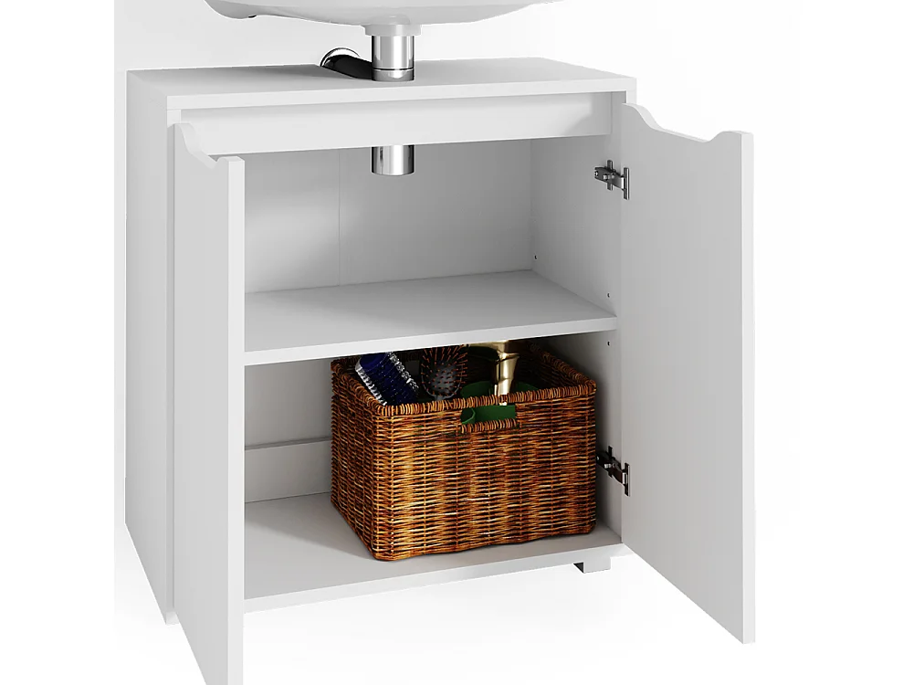 Meuble sous vasque simple blanc 60x30x62.5 ruben