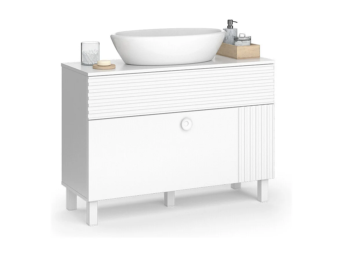 Mobile sottolavabo per bagno bianco 100.2x37.2x72.4 sola