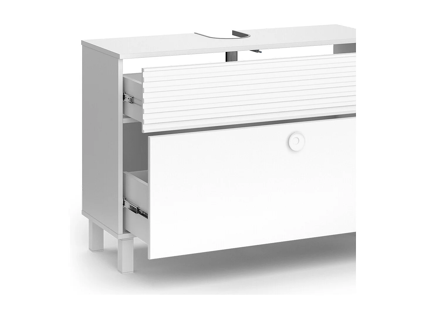 Meuble sous vasque simple blanc 100.2x37.2x72.4 sola