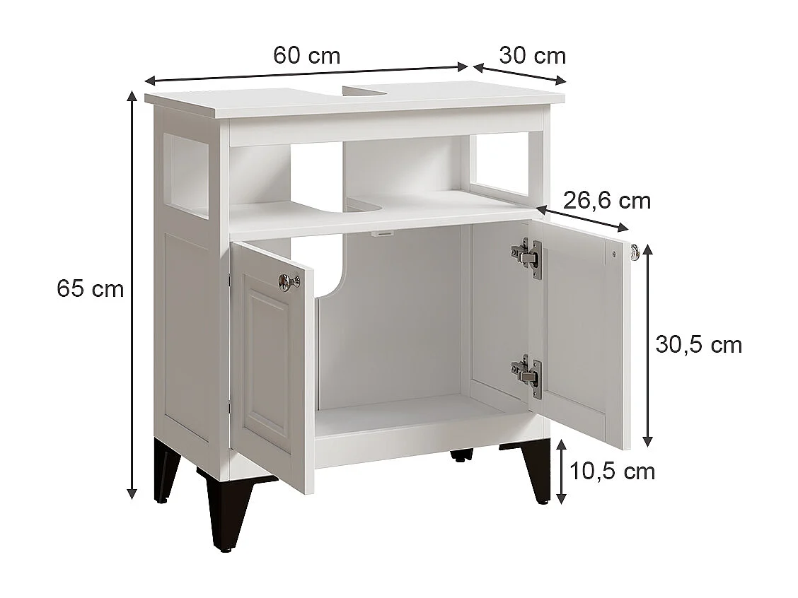 Waschbeckenunterschrank weiß 60x30x65 vanity