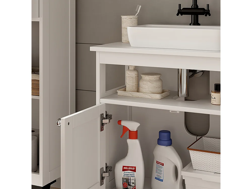 Meuble sous lavabo blanc 60x30x65 vanity