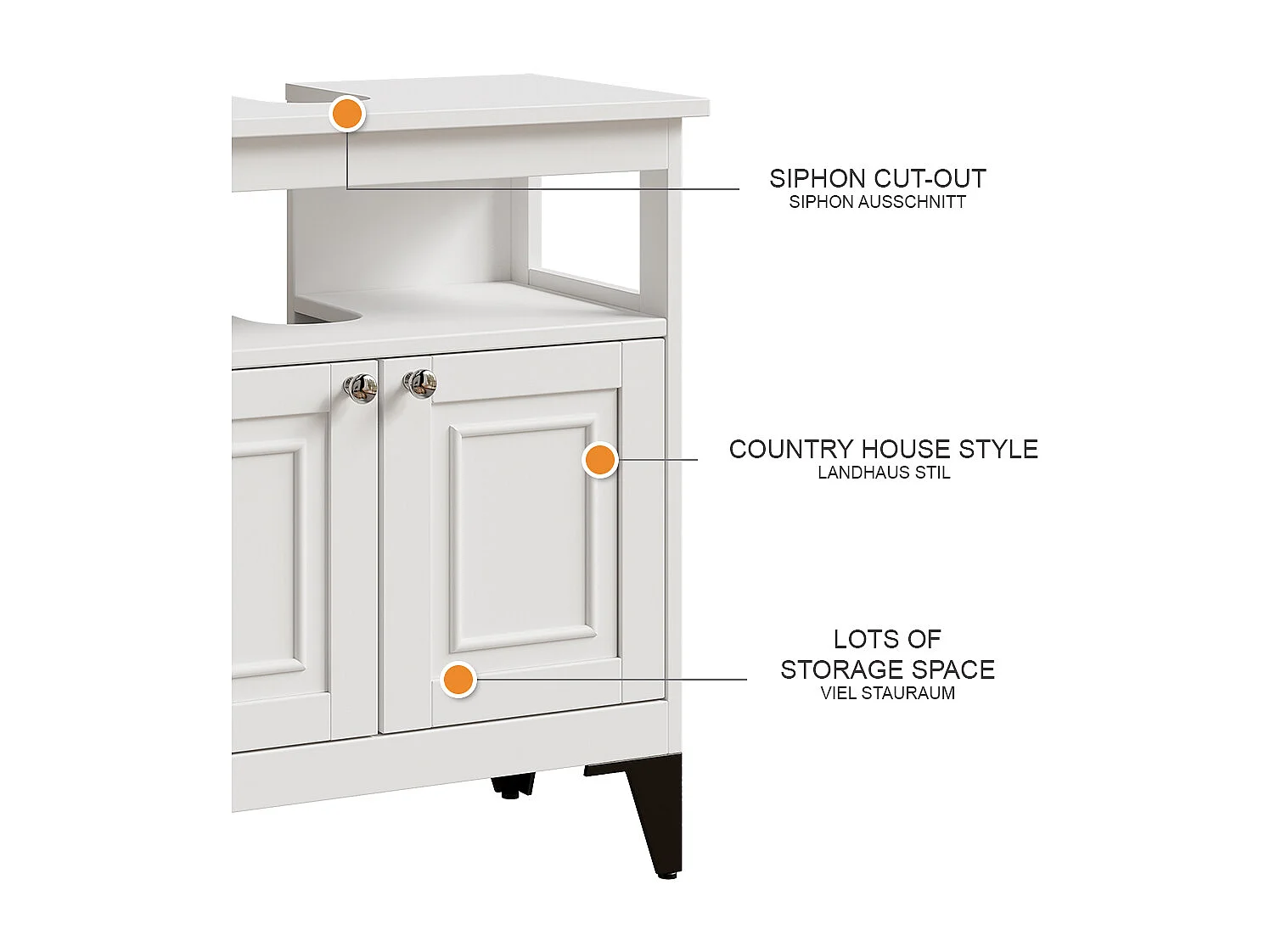 Meuble sous lavabo blanc 60x30x65 vanity