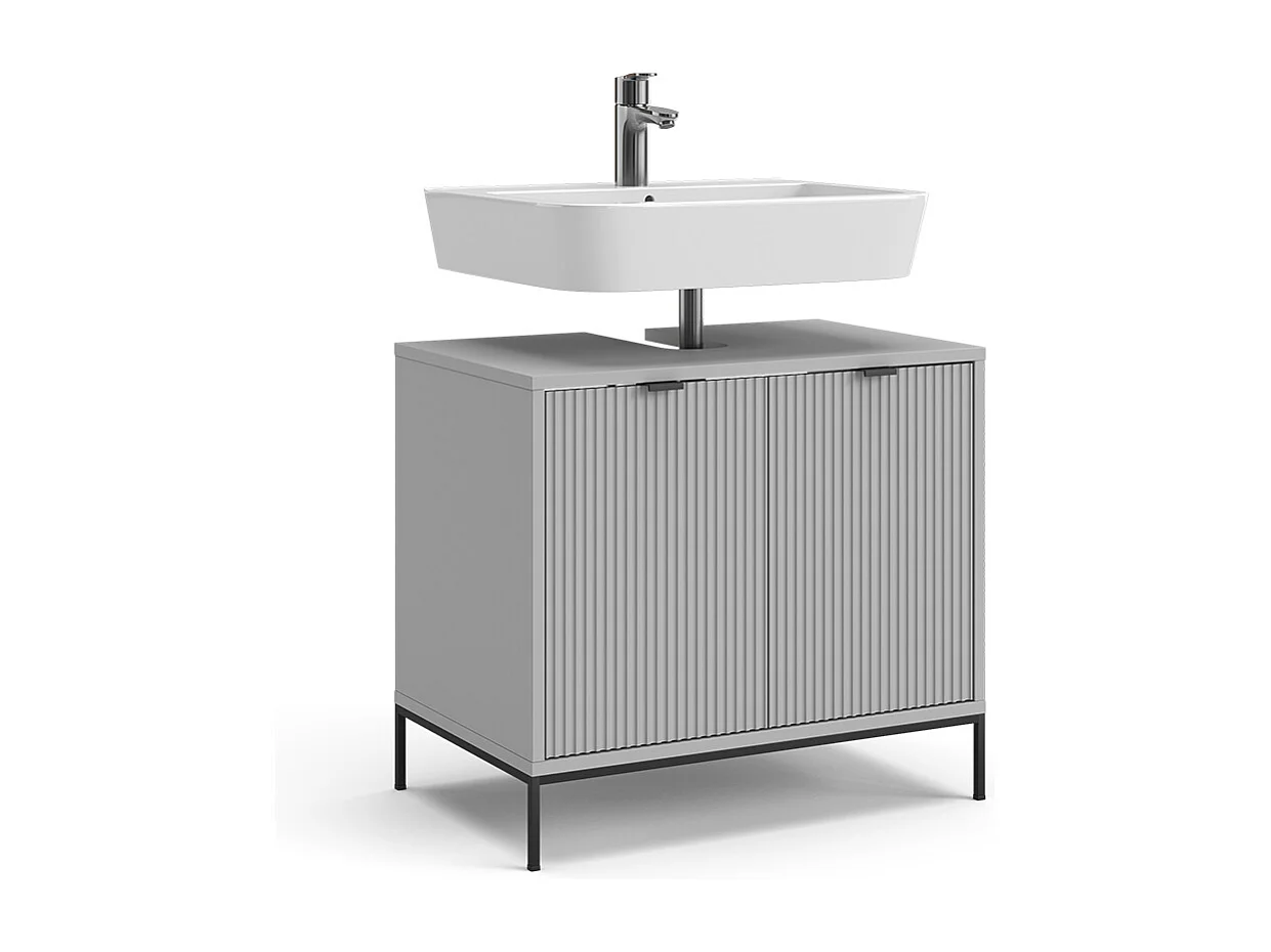 Meuble sous vasque simple gris 70x45.1x63 eliza