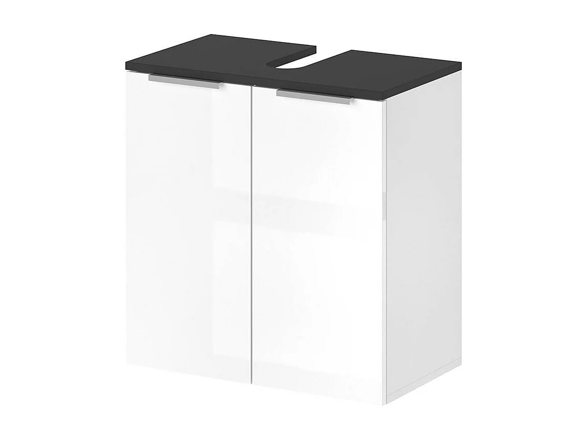 Meuble sous vasque simple blanc haute brillance 58x33x60 otis