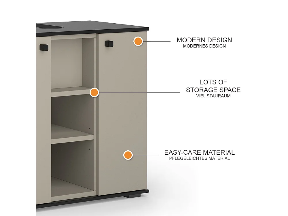 Meuble sous lavabo grège 60x37x59 joli