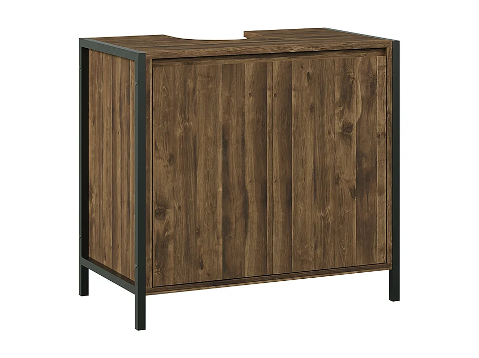 Meuble vasque simple chêne/noir 70x40x65 naola