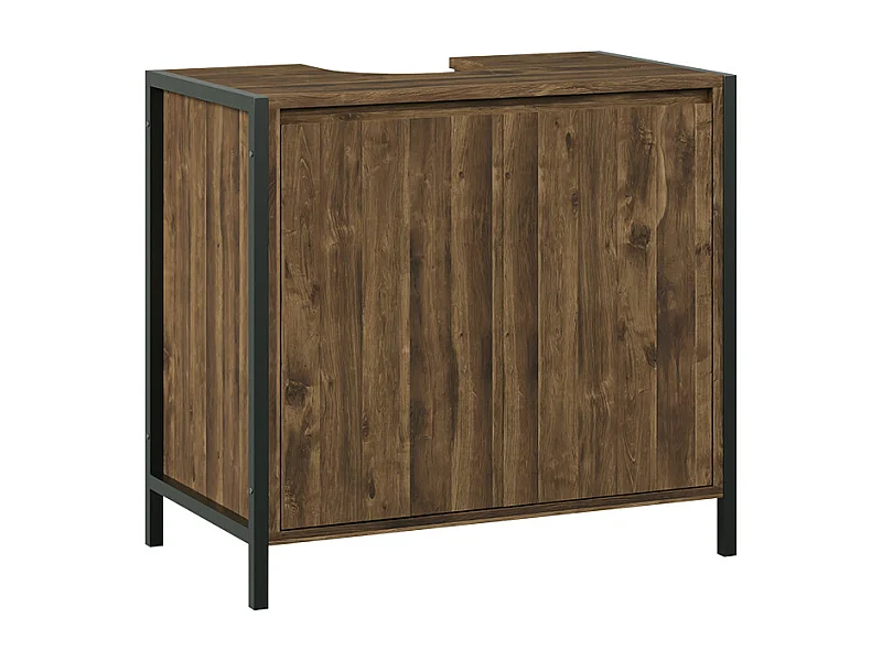 Meuble vasque simple chêne/noir 70x40x65 naola